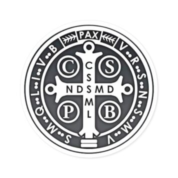 Calcomanía de la Medalla de San Benito 2 x 2